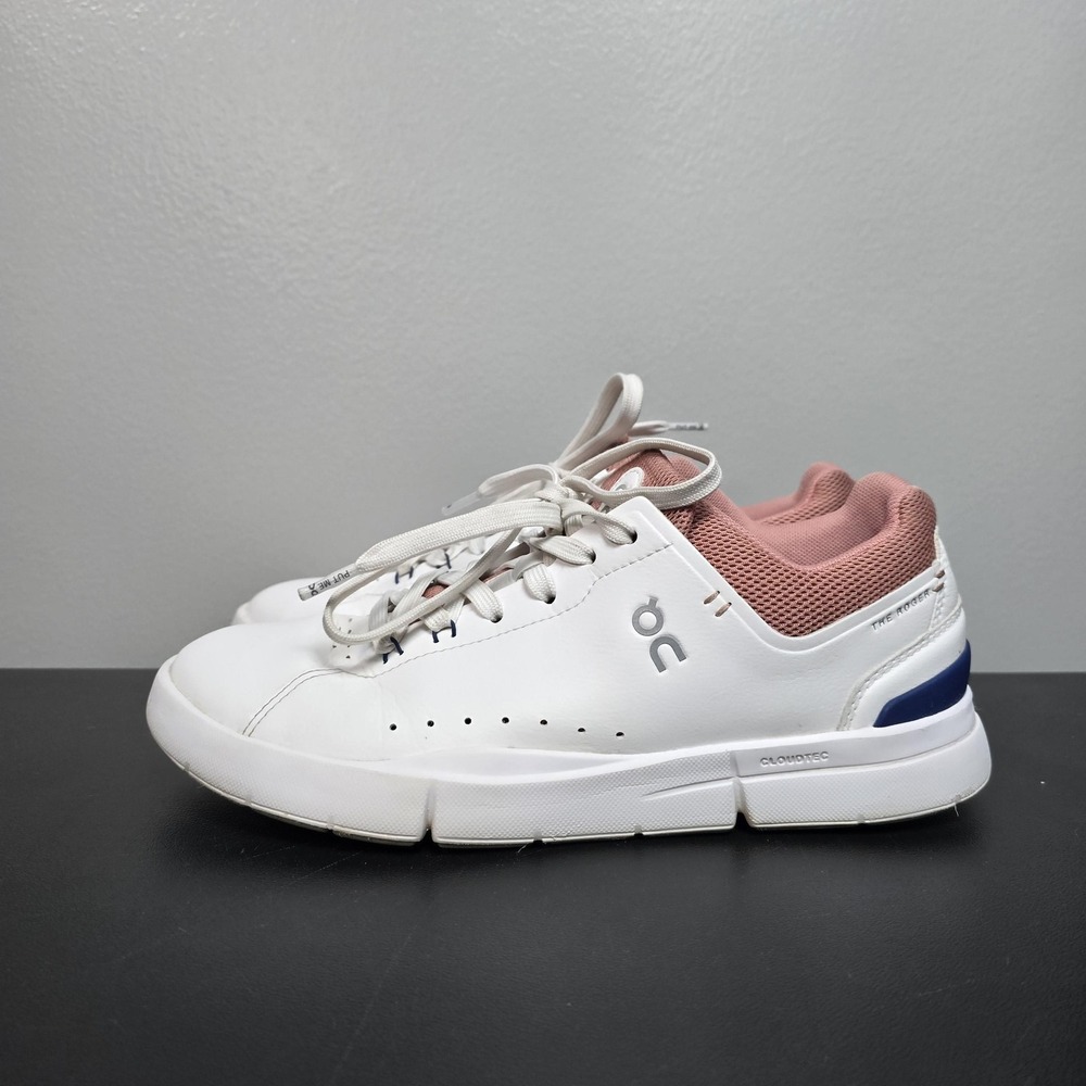 On Shoes Womens Size 8.5 White Rose THE ROGER Advantage Tennis Court Sneakers - Picture 2 of 9
